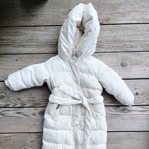 18M WHITE DOWN PUFFER ONE PIECE WITH BELT- Ralph Lauren